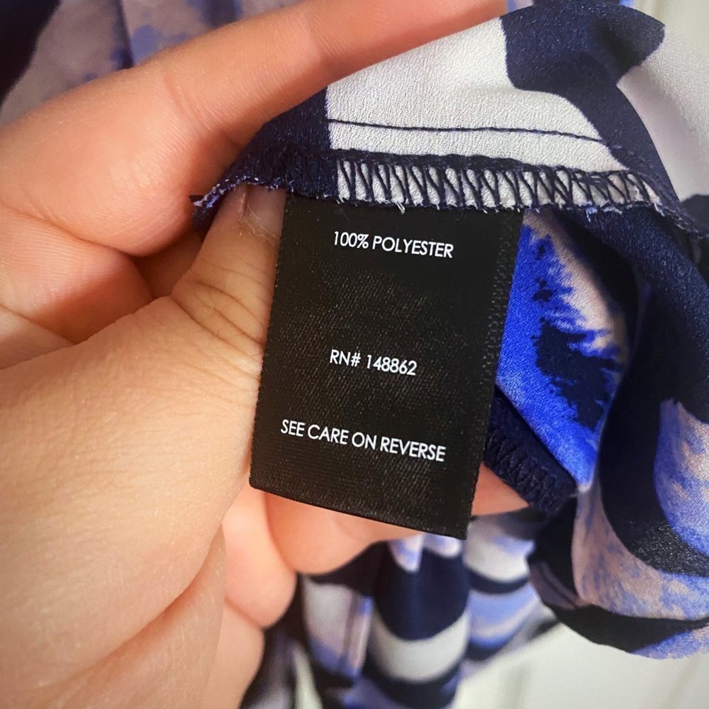 Torrid - NAVY ZEBRA GEORGETTE PEPLUM BLOUSE - Picture 10 of 10
